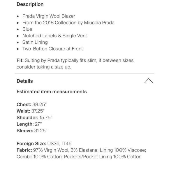 Prada Mens Authentic Solid Black Long Sleeve Blazer Jacket IT 46 US 36 Small - Picture 5 of 11